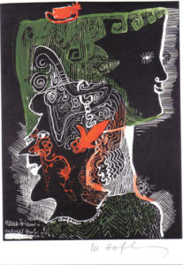 Neue Frisur - neuer Hut, 1963, Zeichnung Unikat, WV-Nr- 5132